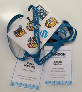 Lanyards and Stickers from WordCamp London 2018