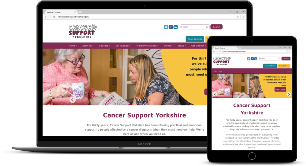 CSY website shown on laptop and desktop
